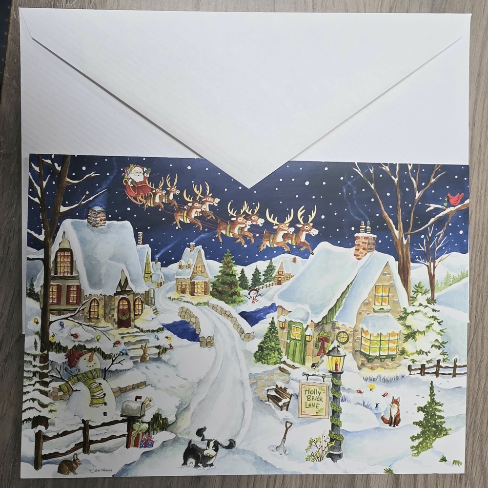 10 Christmas‎ Village Scene Greeting Cards